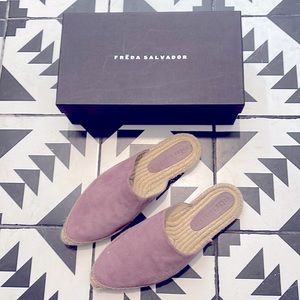 Freda Salvador ziggy slip on espadrille lilac suade used